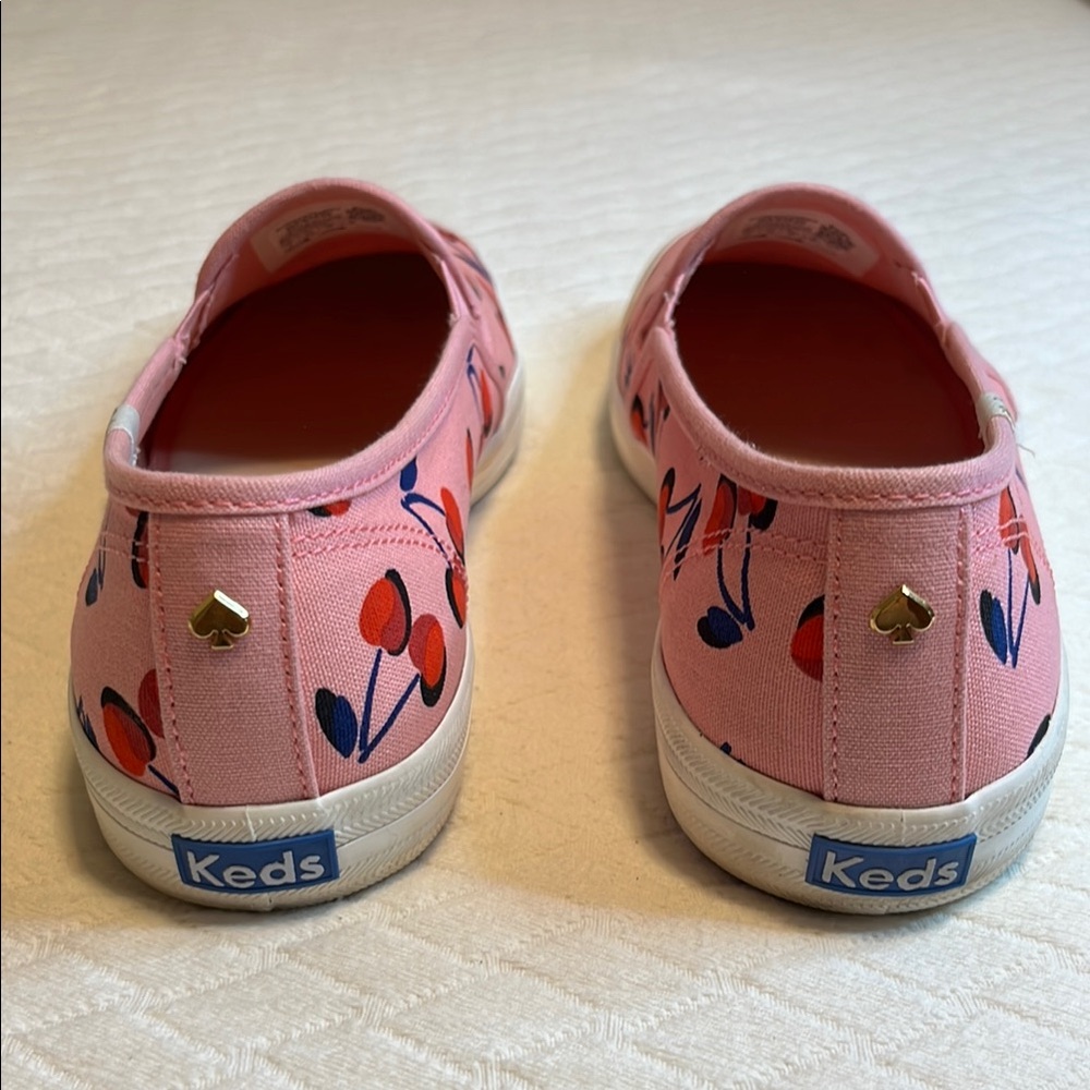 Kate Spade x Ked’s like new Pink and Red Cherry slip on loafers, W size 9 - Picture 6 of 11